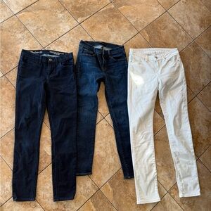 Women’s Skinny Jeans in Dark Blue, Indigo & White - Stretch Slim Fit